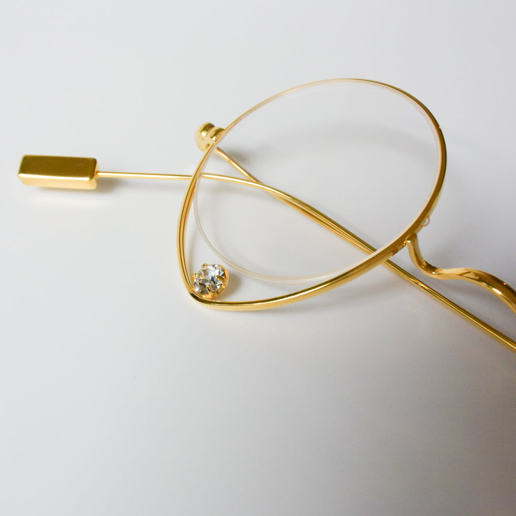 BOOKART Cry City 読書をテーマにした個性的で美しいゴールド金縁のデザイン眼鏡/老眼鏡/リーディンググラス/シニアグラス/装飾眼鏡/ホワイトゴールド/ピンクゴールド/スワロフスキー